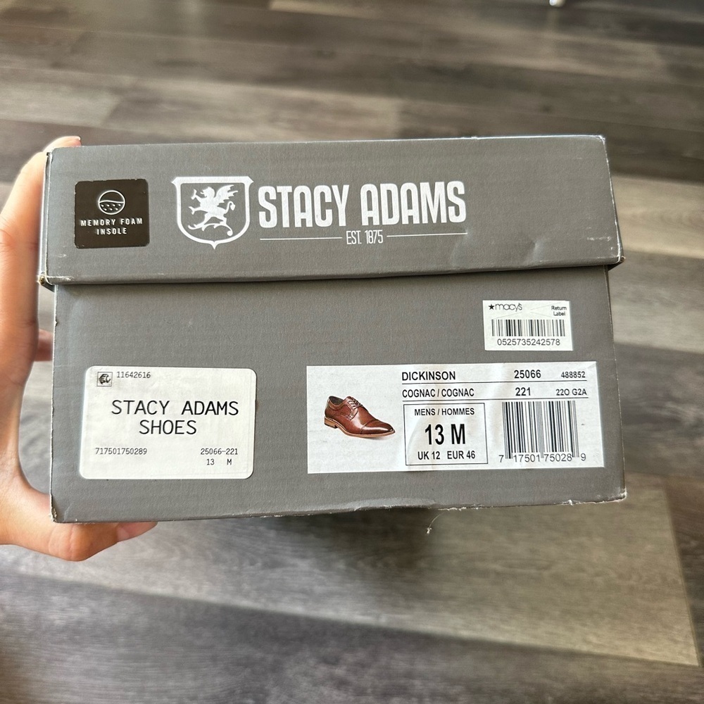 Stacy Adams lace up round toe men’s shoes cognac 13M - Picture 9 of 9